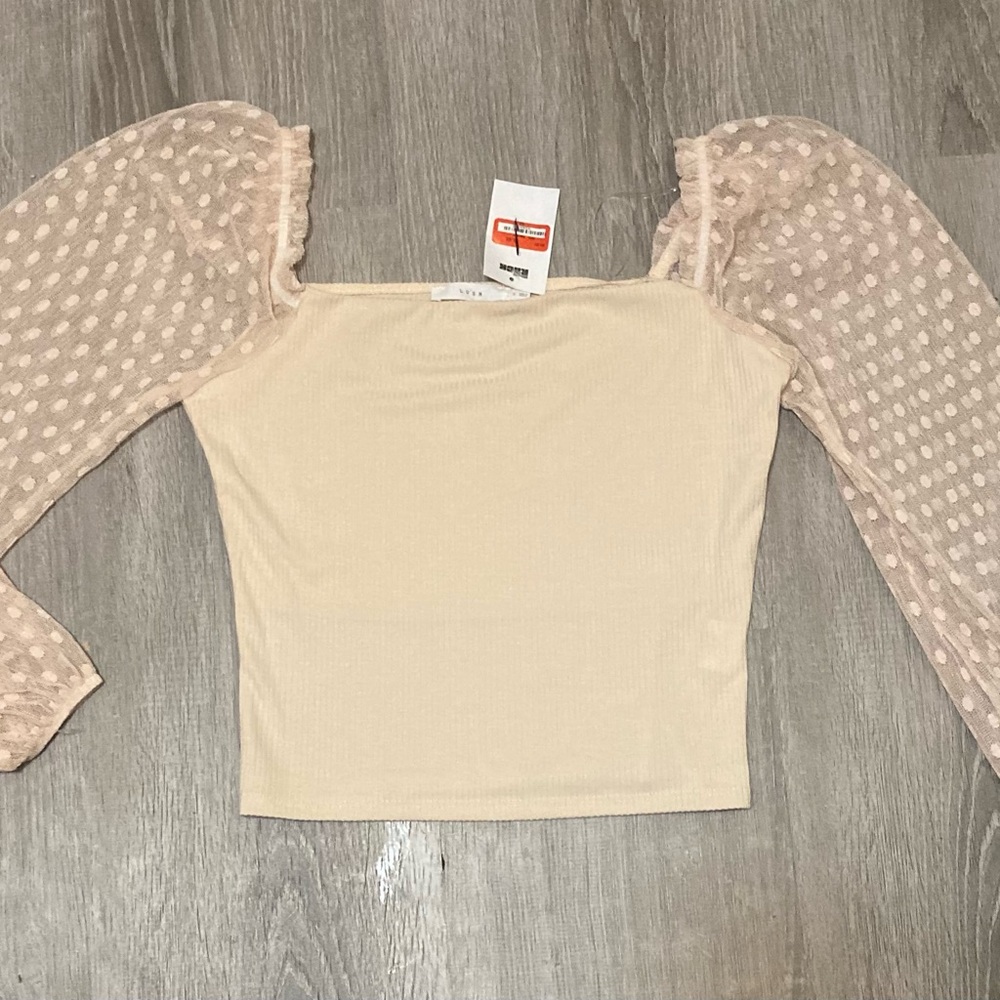 Lush brand Puff Sleeve Crop Blouse